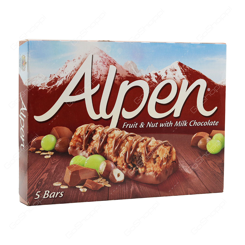 Alpen Fruit And Nut with Milk Chocolate Cereal Bars 5 Bars