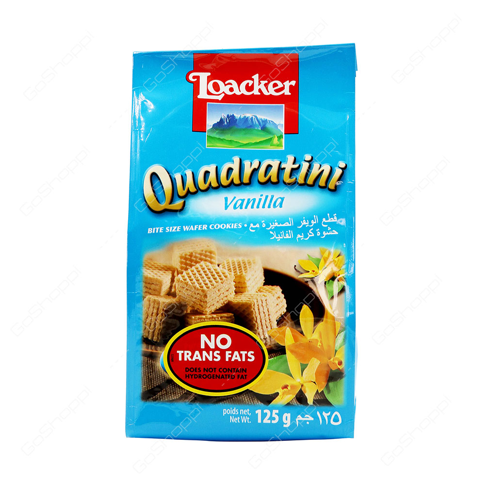 Loacker Quadratini Vanilla Bite Size Wafer Cookies 125 g