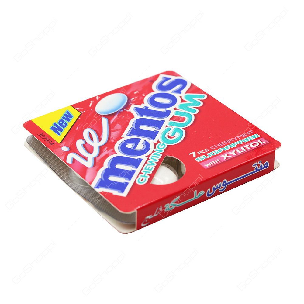 Mentos Ice Chewing Gum Cherrymint Sugarfree With Xylitol 7 pcs
