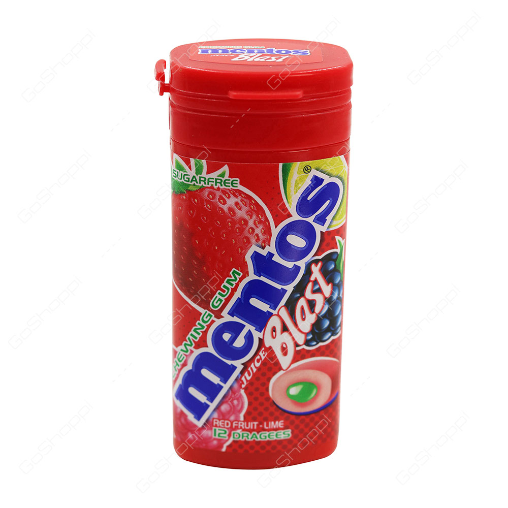 Mentos Juice Blast Chewing Gum Red Fruit Lime 12 pcs