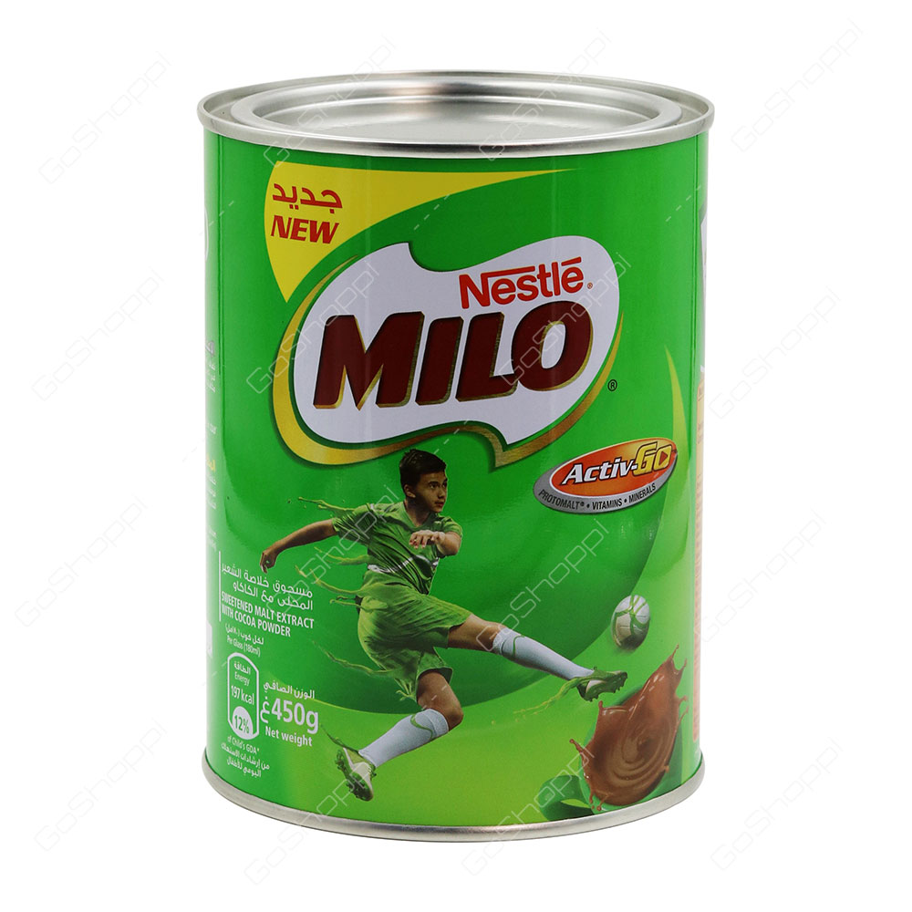 Nestle Milo Active Go Sweetened Malt Extract With Cocoa Powder 450 g