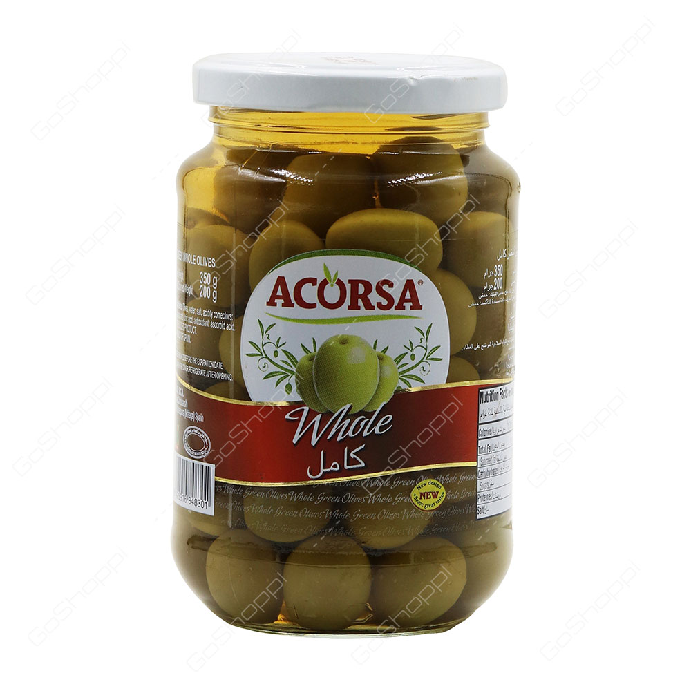 Acorsa Whole Green Olives 350 g
