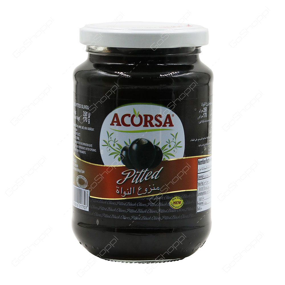 Acorsa Pitted Black Olives 350 g