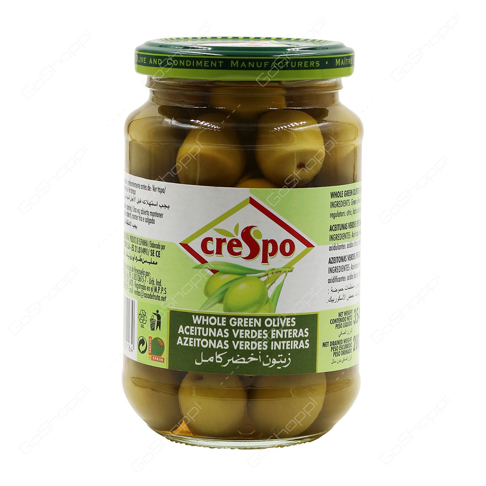 Crespo Whole Green Olives 354 g