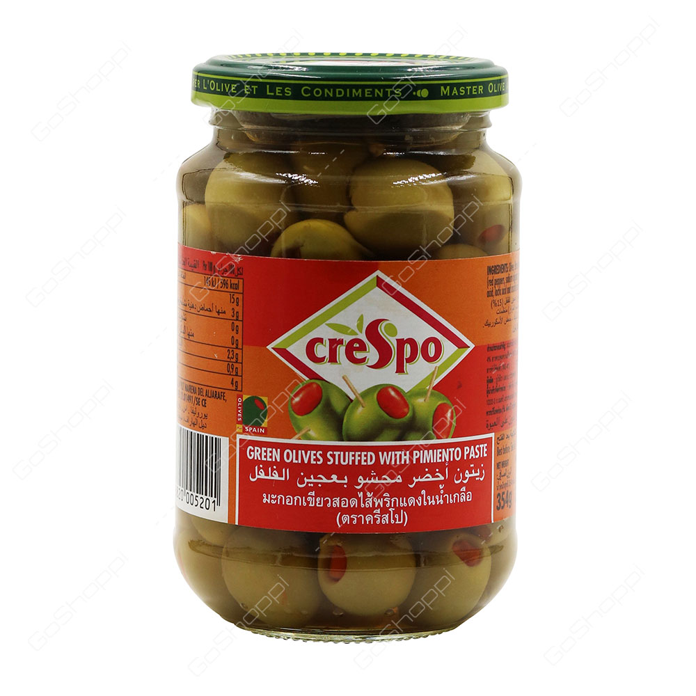 Crespo Green Olives Stuffed With Pimiento Paste 354 g